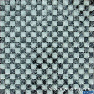 Trắng và đen Glass Cracked Mosaic Tile